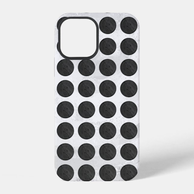 Coque iPhone Couvercles de regards en marbre noir (Verso)