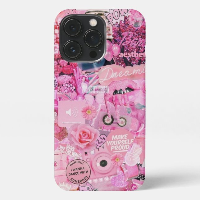 Coque iPhone couverture de fille rose esthétique (Verso)