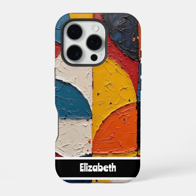 Coque iPhone Couverture téléphonique Abstraite géométrique pers (Verso)