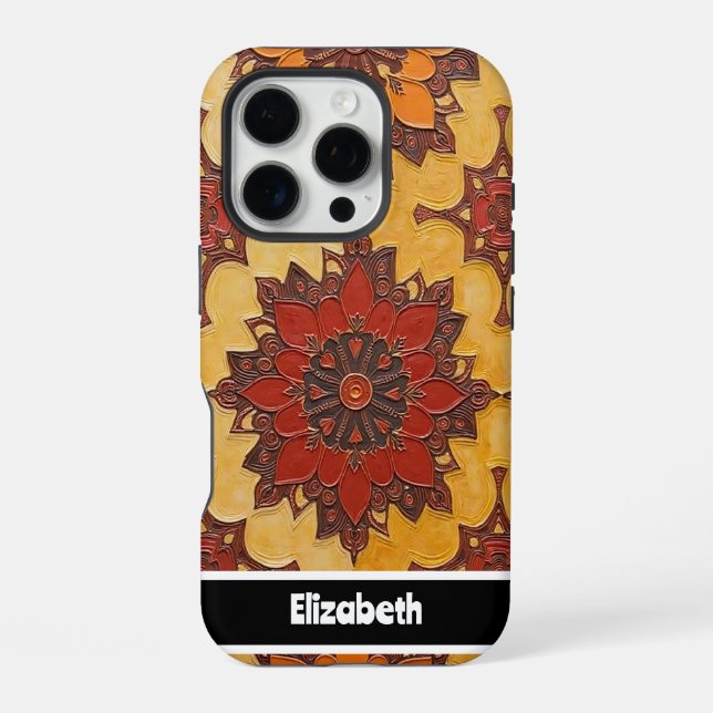 Coque iPhone Couverture téléphonique en fleurs Mandala personna (Verso)