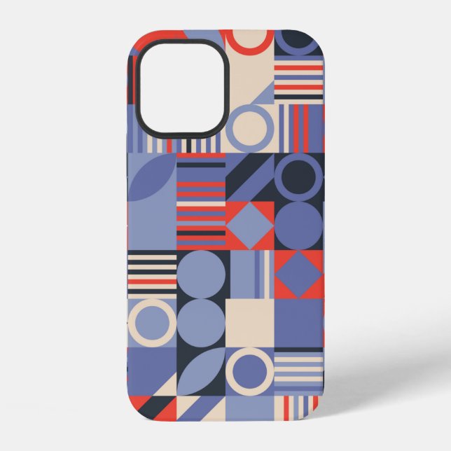 Coque iPhone Couvertures géométriques rétro. Couleurs de design (Verso)