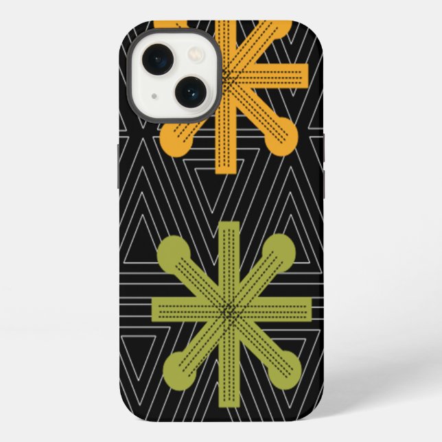 Coque iPhone Couvre-lit étoile éclatée de style moderne milieu  (Verso)