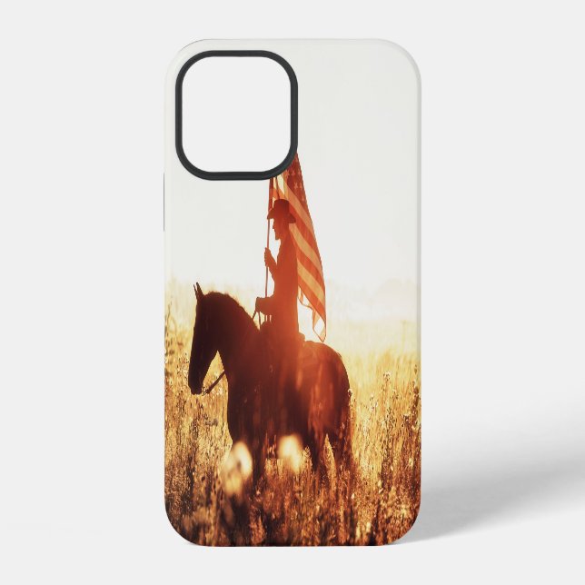 Coque iPhone Cowboy Portrait USA Flag Thème. (Verso)