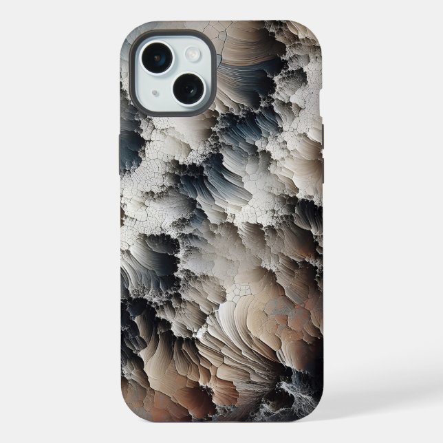 Coque iPhone Crackle texturé Abstrait contemporain (Verso)