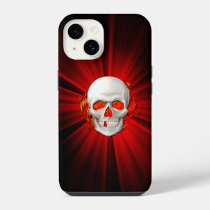 Coque Pour iPhone 14 Crâne 3D dans une flamme lumineuse