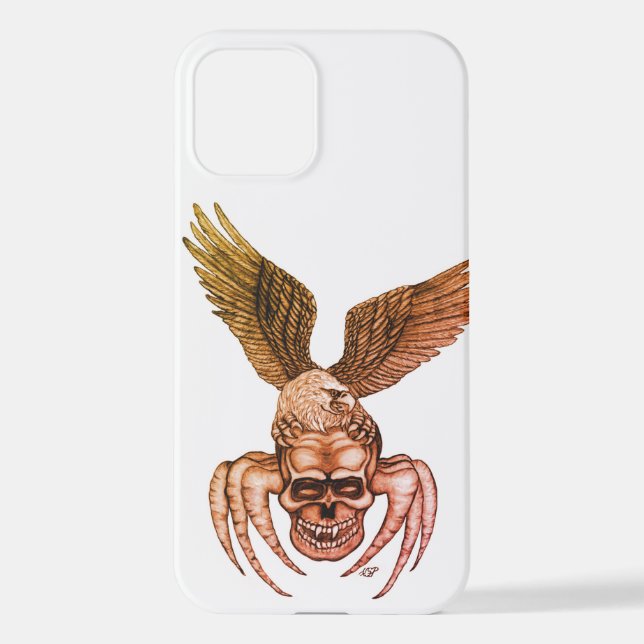 Coque iPhone Crâne à aigle (Verso)