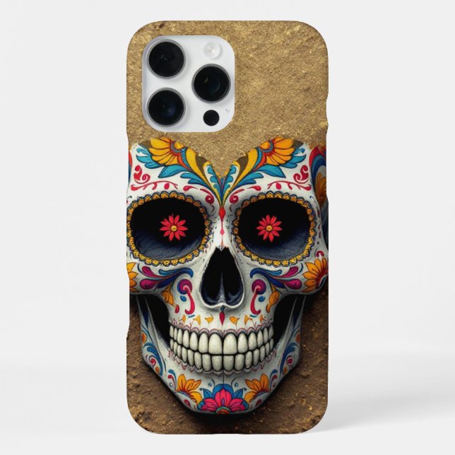 Coque iPhone Crâne à sucre or (Verso)