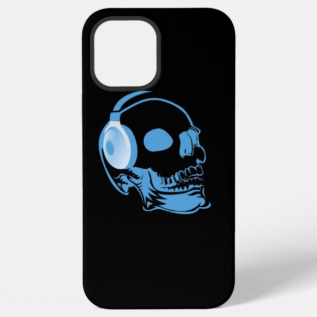 Coque iPhone Crâne avec casque audio (Verso)