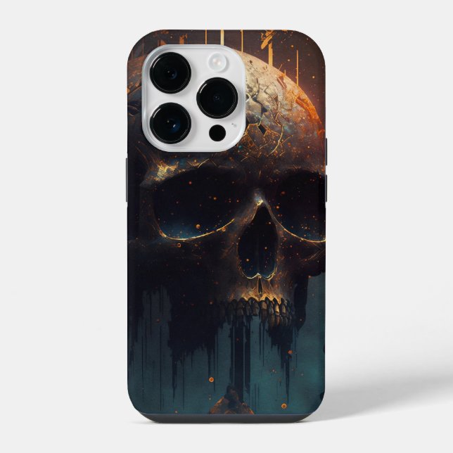 Coque iPhone Crâne avec fond apocalyptique (Verso)