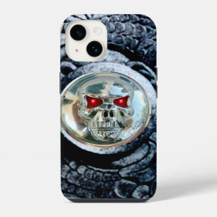 COQUE POUR iPhone 14 CRÂNE CHROME AVEC GRIFFONS FANTAISIE