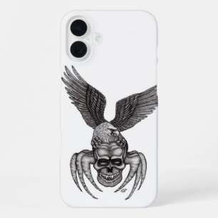 Coque iPhone 16 Plus Crâne d'araignée avec aigle