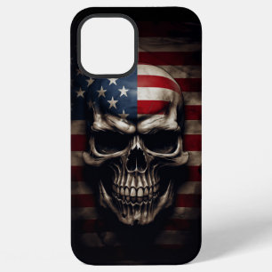 Coque iPhone 12 Pro Max Crâne de drapeau américain
