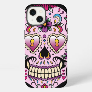 Etui iPhone 13 Crâne de sucre rose Jour des morts