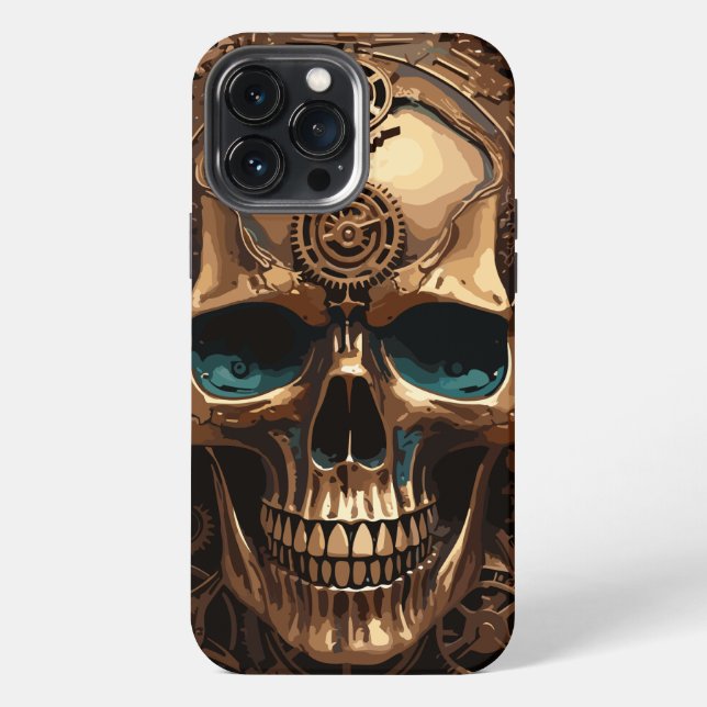 Coque iPhone Crâne décoratif Steampunk (Verso)