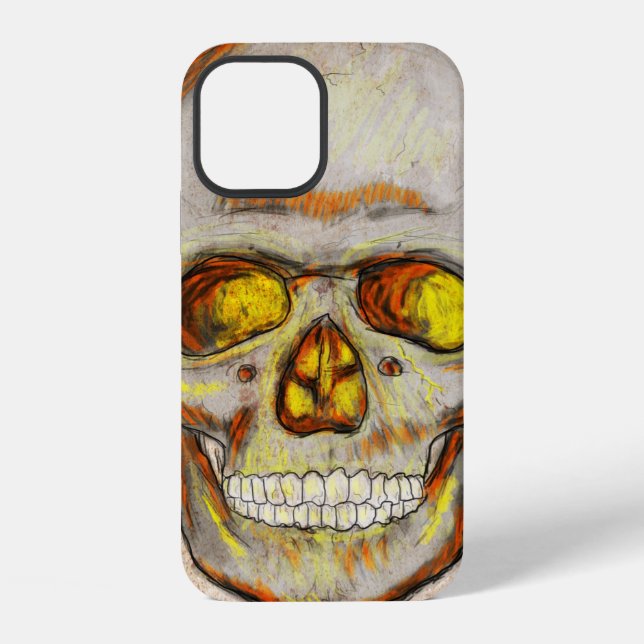 Coque iPhone Crâne Dessiné à la Main (Verso)