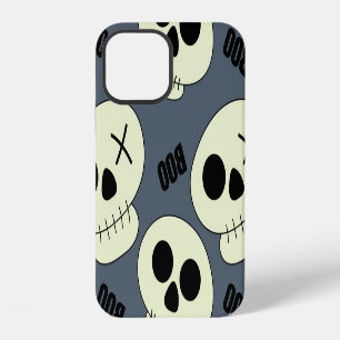 Coque iPhone 12 Crâne d'Halloween, dessin enfantin Boo.
