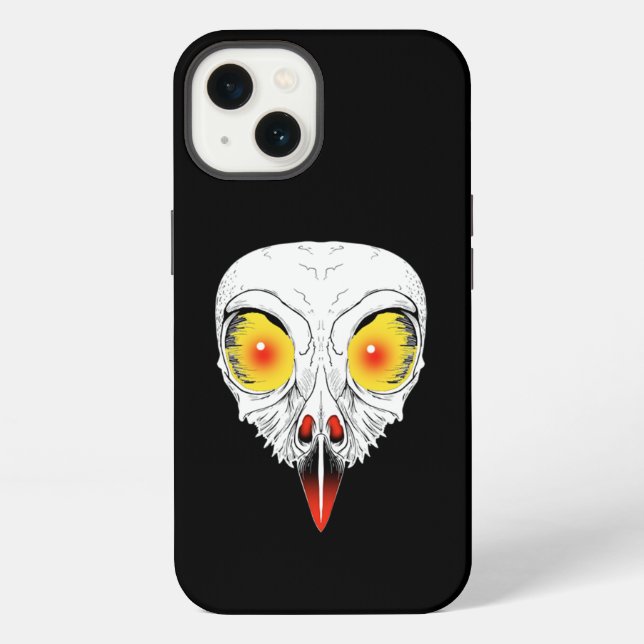 Coque iPhone Crâne d'un oiseau de proie (Verso)