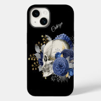 Crâne Floral Bleu Personnalisé