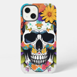 Etui iPhone 13 Crâne floral coloré
