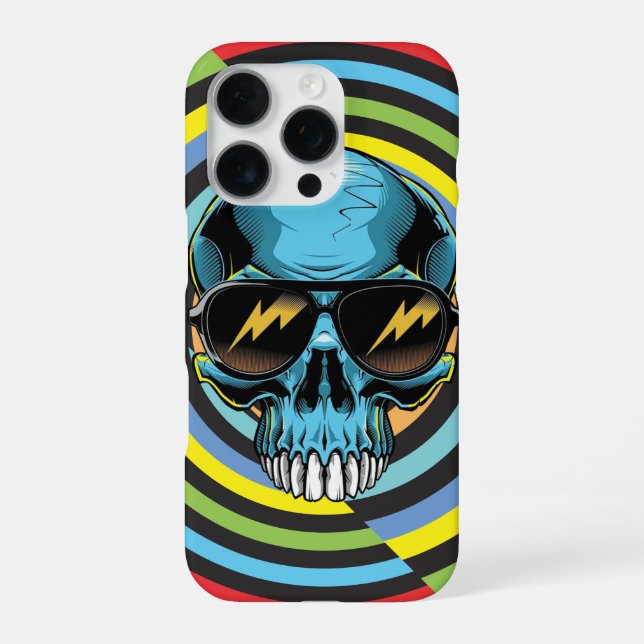 Coque iPhone Crâne funky hypnotique (Verso)