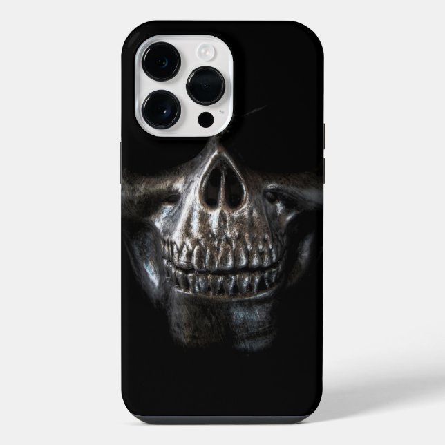 Coque iPhone Crâne moderne noir (Verso)
