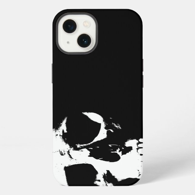 Coque iPhone Crâne noir et blanc (Verso)