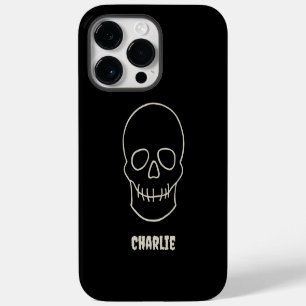 Coque Pour Pour iPhone 14 Pro Max Crâne personnalisé - Chauve-souris noire et blanc 