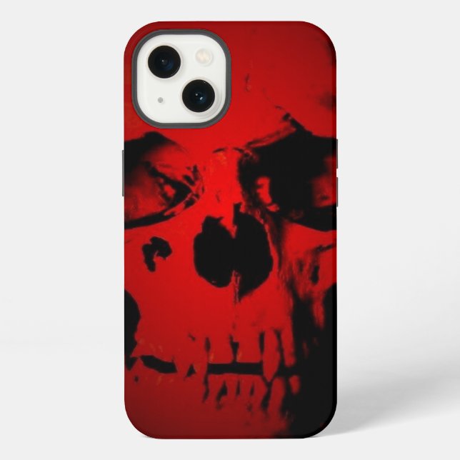 Coque iPhone Crâne Rouge  (Verso)