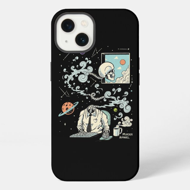Coque iPhone Crâne squelette ADHD décalé 61 (Verso)