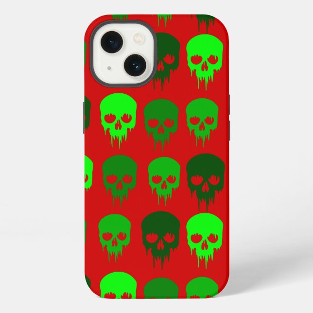 Coque iPhone crâne squelette de Noël gothique (Verso)