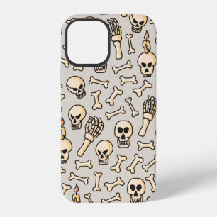 Coque iPhone 12 Crâne, squelette et os motif transparent dessiné à