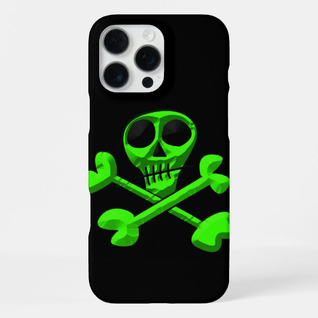 Coque iPhone crâne vert (Verso)