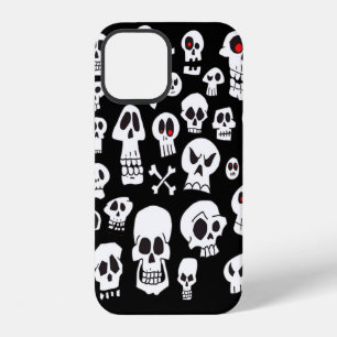 Coque iPhone 12 Crânes de dessin animé dessinés à la main amusants