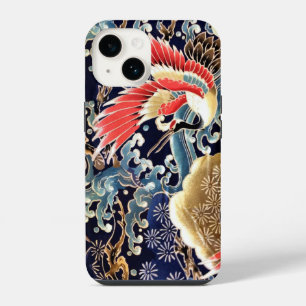 Coque Pour iPhone 14 CRANES DE VOL, VAGUES, FLEURS DE PRINTEMPS Japonai