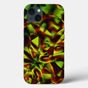 Etui iPhone 13 Cravates déformés de rubans verts brûlés