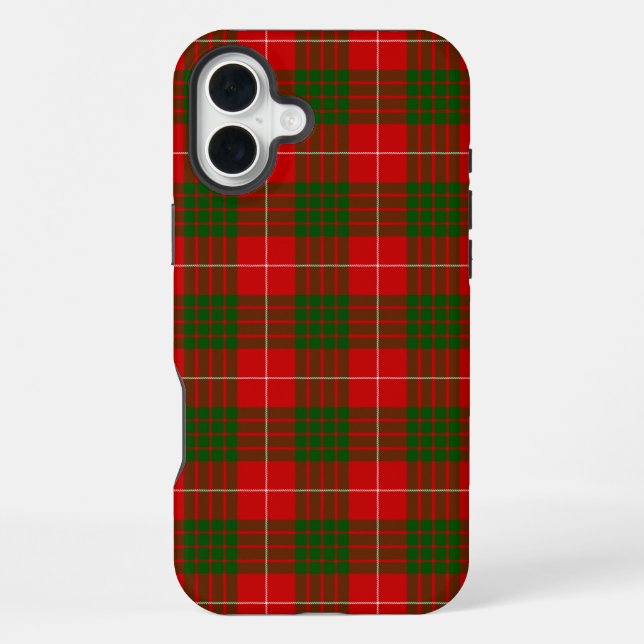 Coque iPhone Crawford tartan rouge vert carreaux (Verso)