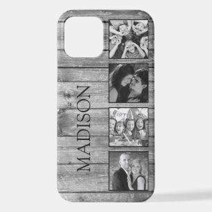 Coque iPhone 12 Create Your Custom Photo Collage Rustic Farmhouse
