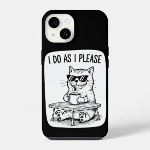 Coque Pour iPhone 14 Création de chat de café cool sassy