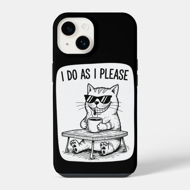 Coque iPhone Création de chat de café cool sassy (Verso)
