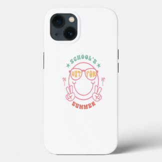 Etui iPhone 13 Création d'été "L'école est finie" Rétro Grunge