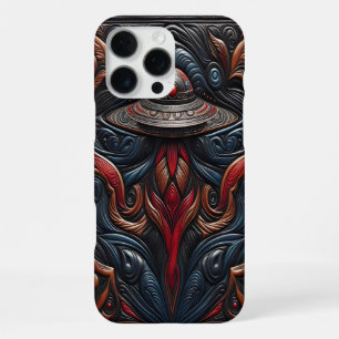 Coque iPhone 16 Pro Max Création extraterrestre parmi des motifs vibrants