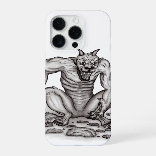 Coque iPhone Créature mixte - Troll, Golem et Diable (Verso)