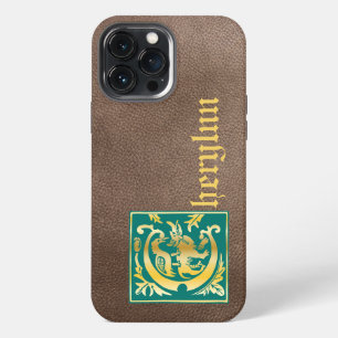 Etui iPhone 13 Pro Max Créatures mythiques du 16e siècle - Lettrine décor
