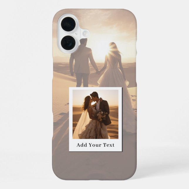 Coque iPhone Créez Votre Propre 2 Photo avec Nom (Verso)