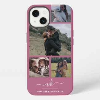 Etui iPhone 13 Créez votre propre collection de 4 photos Monogram