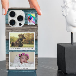 Coque iPhone 15 Pro Créez votre propre collection de photos 3 bleu gri