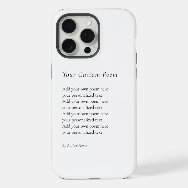 Coque iPhone Créez votre propre poème (Verso)