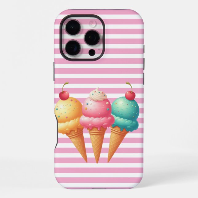 Coque iPhone Crème glacée colorée (Verso)