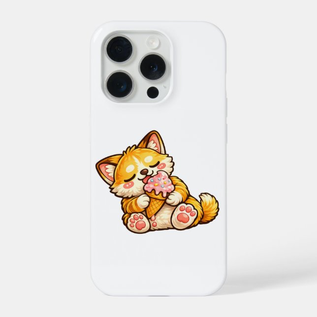 Coque iPhone Crème Glacée de Chat Mignon (Verso)
