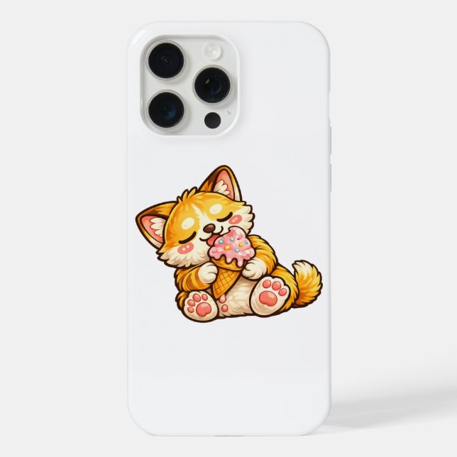 Coque iPhone Crème Glacée de Chat Mignon (Verso)